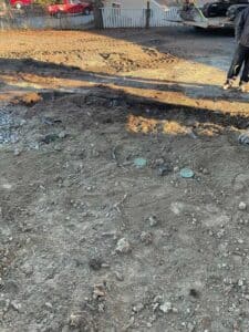 Completed drain repair excavation site in Grand Coulee WA