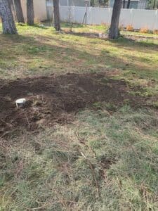Ground repaired after plumbing excavation in Mead WA
