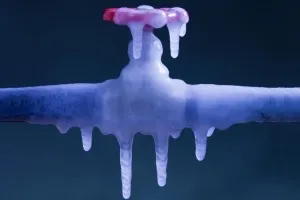 A pipe frozen over