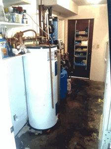 Leaking water heater causing floor flooding in Newman Lake WA