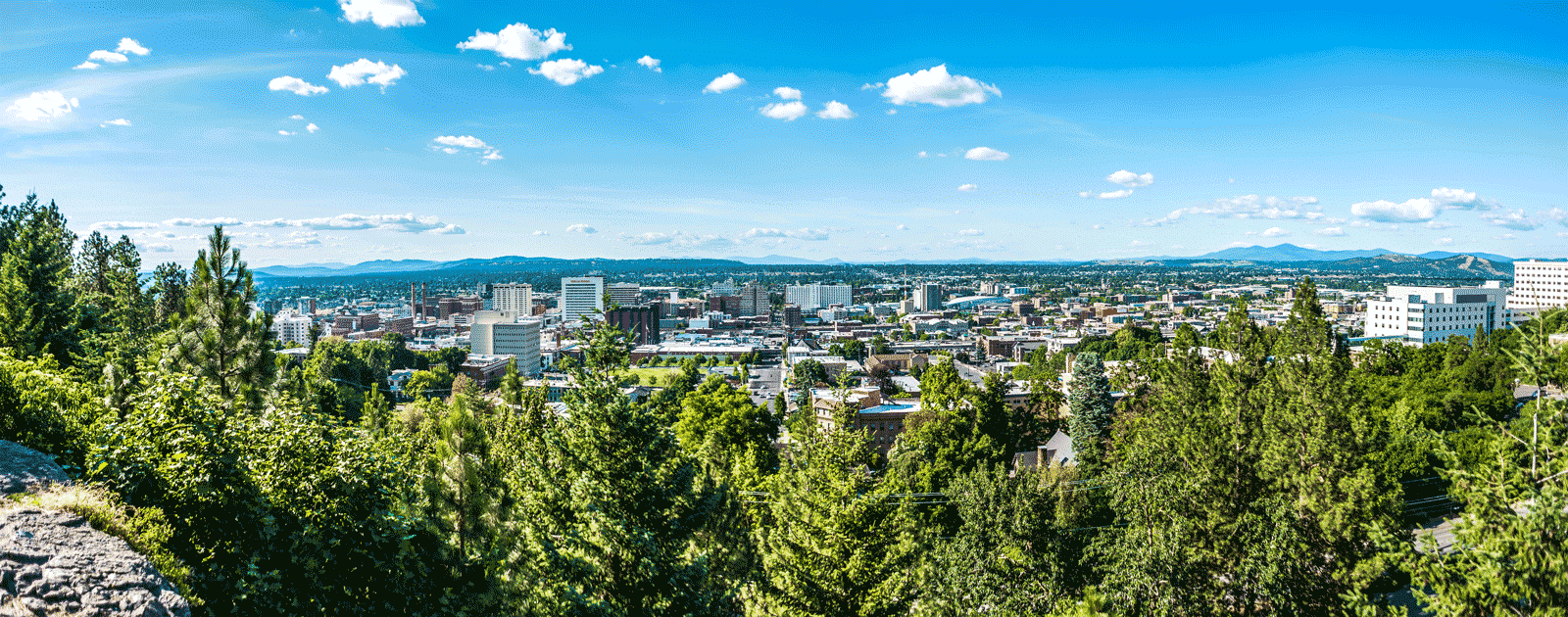 Spokane Valley WA skyline and surrounding area