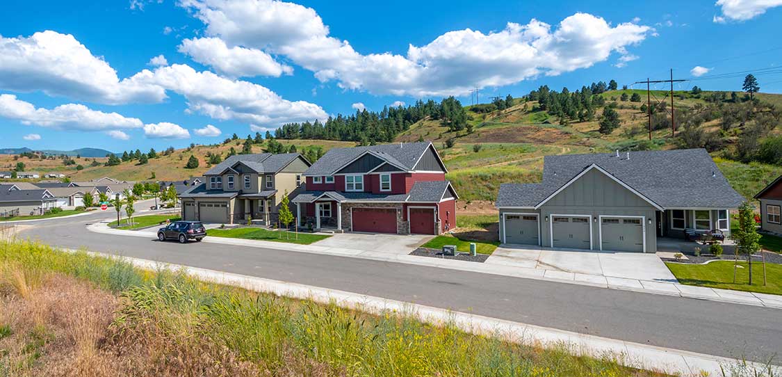 A typical neighborhood in the Spokane Valley, WA area