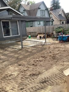 Completed sewer line excavation work